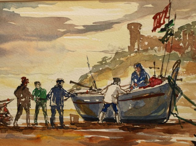 vissers aan land 2 detail